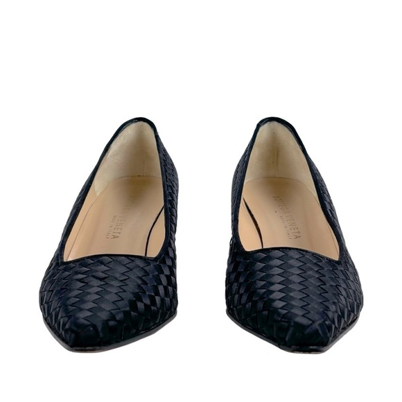 BOTTEGA VENETA 17087 POINTED TOE SILK INTRECCIATO LEATHER SOLE PUMP HEELS - Picture 6 of 14